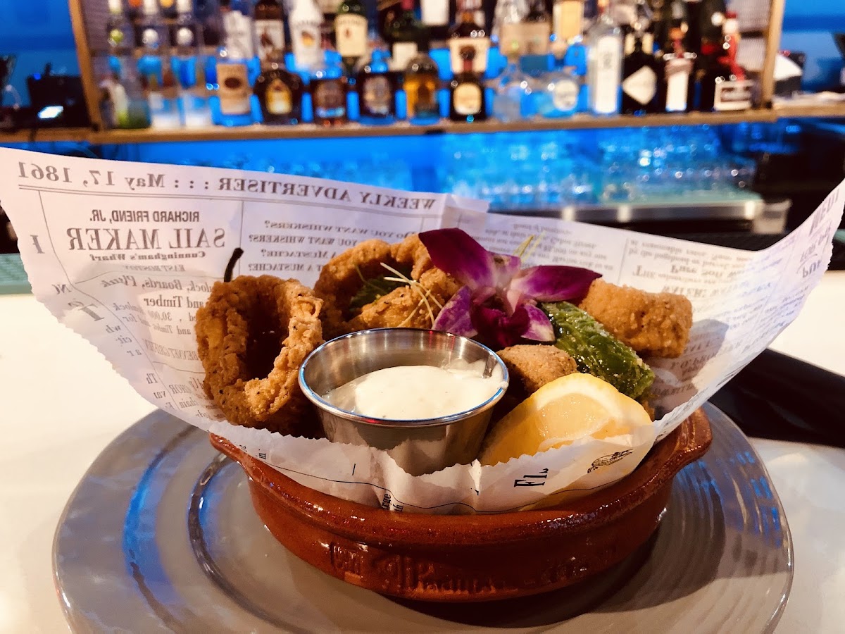 Fried seafood at the bar at PreGame Dyckman